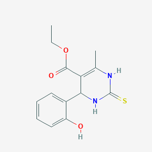 molecular formula C14H16N2O3S B400817 Ethyl 6-(2-hydroxyphenyl)-2-mercapto-4-methyl-1,6-dihydro-5-pyrimidinecarboxylate 