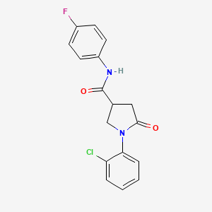 molecular formula C17H14ClFN2O2 B4008180 1-(2-氯苯基)-N-(4-氟苯基)-5-氧代-3-吡咯烷甲酰胺 