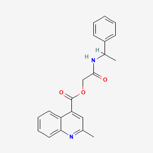 molecular formula C21H20N2O3 B4008183 2-氧代-2-[(1-苯乙基)氨基]乙基 2-甲基-4-喹啉羧酸酯 