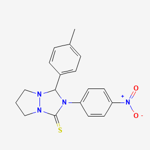 molecular formula C18H18N4O2S B4008184 3-(4-methylphenyl)-2-(4-nitrophenyl)tetrahydro-1H,5H-pyrazolo[1,2-a][1,2,4]triazole-1-thione 