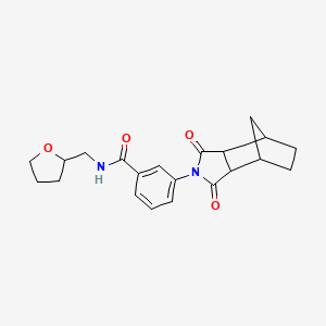 molecular formula C21H24N2O4 B4008196 3-(3,5-二氧代-4-氮杂三环[5.2.1.0~2,6~]癸-4-基)-N-(四氢-2-呋喃基甲基)苯甲酰胺 