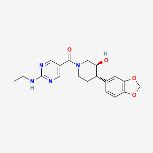 molecular formula C19H22N4O4 B4008210 (3S*,4S*)-4-(1,3-苯并二氧杂环-5-基)-1-{[2-(乙氨基)嘧啶-5-基]羰基}哌啶-3-醇 