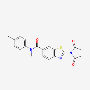 molecular formula C21H19N3O3S B4008219 N-(3,4-dimethylphenyl)-2-(2,5-dioxo-1-pyrrolidinyl)-N-methyl-1,3-benzothiazole-6-carboxamide 