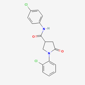 molecular formula C17H14Cl2N2O2 B4008234 1-(2-chlorophenyl)-N-(4-chlorophenyl)-5-oxo-3-pyrrolidinecarboxamide 