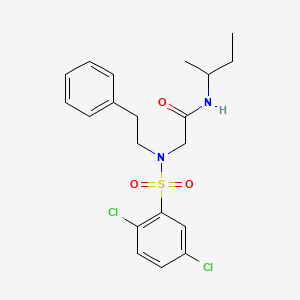 molecular formula C20H24Cl2N2O3S B4008235 N~1~-(sec-butyl)-N~2~-[(2,5-dichlorophenyl)sulfonyl]-N~2~-(2-phenylethyl)glycinamide 