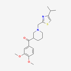 molecular formula C21H28N2O3S B4008250 (3,4-dimethoxyphenyl){1-[(4-isopropyl-1,3-thiazol-2-yl)methyl]-3-piperidinyl}methanone 