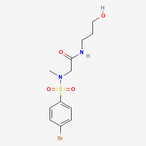 molecular formula C12H17BrN2O4S B4008263 N~2~-[(4-bromophenyl)sulfonyl]-N~1~-(3-hydroxypropyl)-N~2~-methylglycinamide 