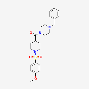 molecular formula C24H31N3O4S B4008265 1-benzyl-4-({1-[(4-methoxyphenyl)sulfonyl]-4-piperidinyl}carbonyl)piperazine 