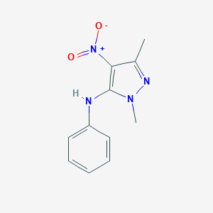 molecular formula C11H12N4O2 B400828 5-anilino-4-nitro-1,3-dimethyl-1H-pyrazole 