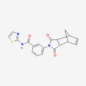 molecular formula C19H15N3O3S B4008288 3-(3,5-dioxo-4-azatricyclo[5.2.1.0~2,6~]dec-8-en-4-yl)-N-1,3-thiazol-2-ylbenzamide 