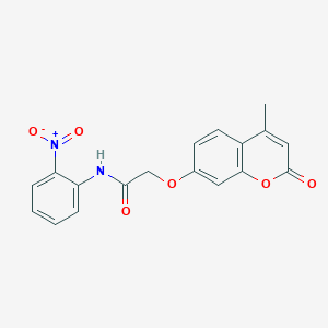 molecular formula C18H14N2O6 B4008291 2-[(4-methyl-2-oxo-2H-chromen-7-yl)oxy]-N-(2-nitrophenyl)acetamide 