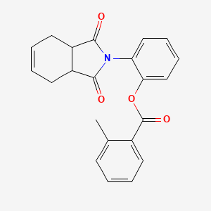 molecular formula C22H19NO4 B4008304 2-(1,3-二氧代-1,3,3a,4,7,7a-六氢-2H-异吲哚-2-基)苯基 2-甲基苯甲酸酯 