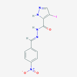 molecular formula C11H8IN5O3 B400832 4-Iodo-2H-pyrazole-3-carboxylic acid (4-nitro-benzylidene)-hydrazide CAS No. 353245-58-6