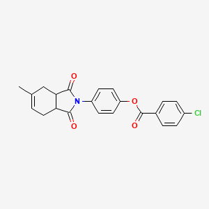 molecular formula C22H18ClNO4 B4008325 4-(5-methyl-1,3-dioxo-1,3,3a,4,7,7a-hexahydro-2H-isoindol-2-yl)phenyl 4-chlorobenzoate 