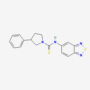 molecular formula C17H16N4S2 B4008329 N-2,1,3-benzothiadiazol-5-yl-3-phenyl-1-pyrrolidinecarbothioamide 
