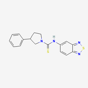 molecular formula C17H16N4S2 B4008329 N-2,1,3-苯并噻二唑-5-基-3-苯基-1-吡咯烷甲硫酰胺 