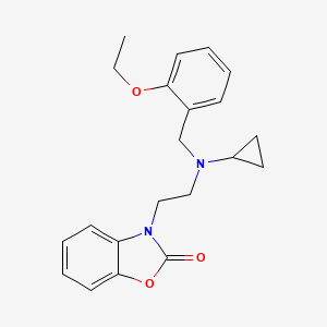 molecular formula C21H24N2O3 B4008343 3-{2-[环丙基(2-乙氧基苄基)氨基]乙基}-1,3-苯并恶唑-2(3H)-酮 