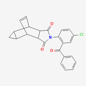 molecular formula C24H18ClNO3 B4008345 4-(2-benzoyl-4-chlorophenyl)-4-azatetracyclo[5.3.2.0~2,6~.0~8,10~]dodec-11-ene-3,5-dione 