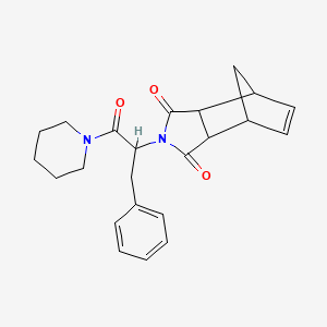 molecular formula C23H26N2O3 B4008359 4-[1-benzyl-2-oxo-2-(1-piperidinyl)ethyl]-4-azatricyclo[5.2.1.0~2,6~]dec-8-ene-3,5-dione 