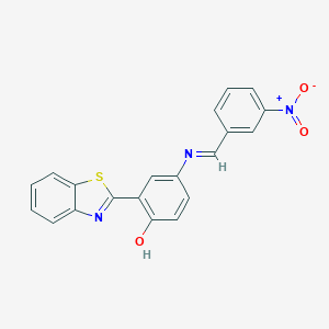 molecular formula C20H13N3O3S B400836 2-(2-Benzothiazolyl)-4-(3-nitrobenzylideneamino)phenol 