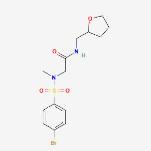 molecular formula C14H19BrN2O4S B4008368 N~2~-[(4-bromophenyl)sulfonyl]-N~2~-methyl-N~1~-(tetrahydro-2-furanylmethyl)glycinamide 