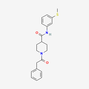 molecular formula C21H24N2O2S B4008410 N-[3-(甲硫基)苯基]-1-(苯乙酰基)-4-哌啶甲酰胺 