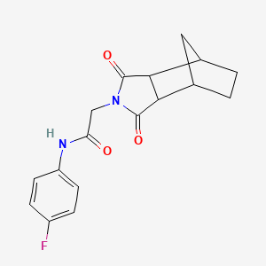 molecular formula C17H17FN2O3 B4008420 2-(3,5-二氧代-4-氮杂三环[5.2.1.0~2,6~]癸-4-基)-N-(4-氟苯基)乙酰胺 