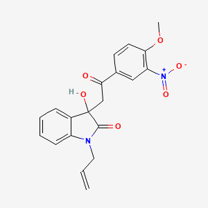 molecular formula C20H18N2O6 B4008428 1-allyl-3-hydroxy-3-[2-(4-methoxy-3-nitrophenyl)-2-oxoethyl]-1,3-dihydro-2H-indol-2-one 
