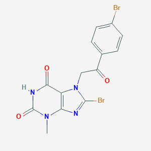 molecular formula C14H10Br2N4O3 B400843 8-bromo-7-[2-(4-bromophenyl)-2-oxoethyl]-3-methyl-3,7-dihydro-1H-purine-2,6-dione CAS No. 107569-36-8