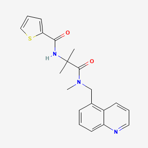 molecular formula C20H21N3O2S B4008433 N-{1,1-dimethyl-2-[methyl(quinolin-5-ylmethyl)amino]-2-oxoethyl}thiophene-2-carboxamide 