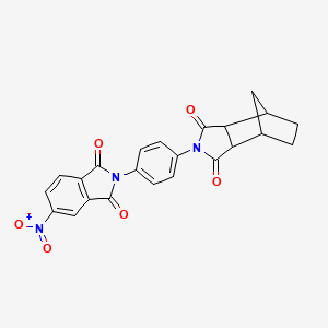 molecular formula C23H17N3O6 B4008440 4-[4-(5-nitro-1,3-dioxo-1,3-dihydro-2H-isoindol-2-yl)phenyl]-4-azatricyclo[5.2.1.0~2,6~]decane-3,5-dione 