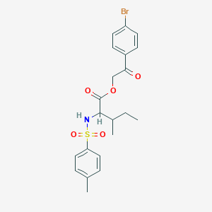 molecular formula C21H24BrNO5S B4008464 2-(4-溴苯基)-2-氧代乙基 N-[(4-甲苯磺酰基)异亮氨酸盐] 