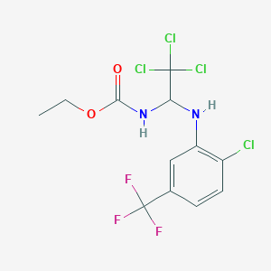molecular formula C12H11Cl4F3N2O2 B400847 Ethyl 2,2,2-trichloro-1-[2-chloro-5-(trifluoromethyl)anilino]ethylcarbamate 