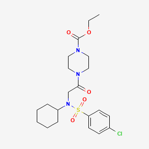 molecular formula C21H30ClN3O5S B4008509 ethyl 4-{N-[(4-chlorophenyl)sulfonyl]-N-cyclohexylglycyl}-1-piperazinecarboxylate 