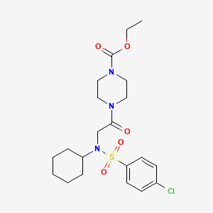 molecular formula C21H30ClN3O5S B4008509 4-{N-[(4-氯苯基)磺酰基]-N-环己基甘氨酰}-1-哌嗪羧酸乙酯 