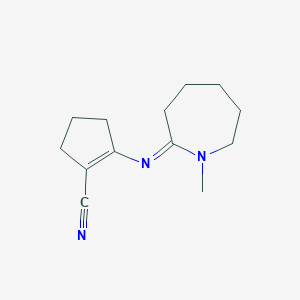 molecular formula C13H19N3 B400851 Cyclopentene-1-carbonitrile, 2-(2,3,4,5,6,7-hexahydro-1-methylazepin-2-ylidenamino)- 