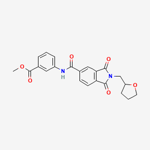 molecular formula C22H20N2O6 B4008534 methyl 3-({[1,3-dioxo-2-(tetrahydro-2-furanylmethyl)-2,3-dihydro-1H-isoindol-5-yl]carbonyl}amino)benzoate 