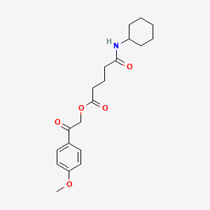 molecular formula C20H27NO5 B4008540 2-(4-methoxyphenyl)-2-oxoethyl 5-(cyclohexylamino)-5-oxopentanoate 