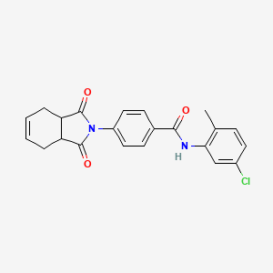 molecular formula C22H19ClN2O3 B4008543 N-(5-chloro-2-methylphenyl)-4-(1,3-dioxo-1,3,3a,4,7,7a-hexahydro-2H-isoindol-2-yl)benzamide 