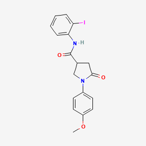 molecular formula C18H17IN2O3 B4008551 N-(2-iodophenyl)-1-(4-methoxyphenyl)-5-oxo-3-pyrrolidinecarboxamide 