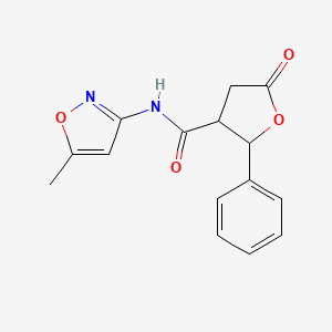 molecular formula C15H14N2O4 B4008567 N-(5-methyl-3-isoxazolyl)-5-oxo-2-phenyltetrahydro-3-furancarboxamide 