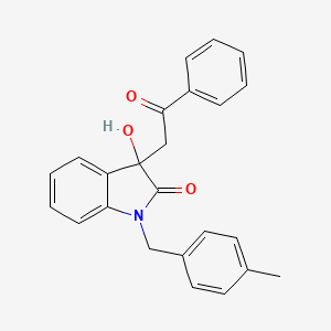 molecular formula C24H21NO3 B4008584 3-hydroxy-1-(4-methylbenzyl)-3-(2-oxo-2-phenylethyl)-1,3-dihydro-2H-indol-2-one 