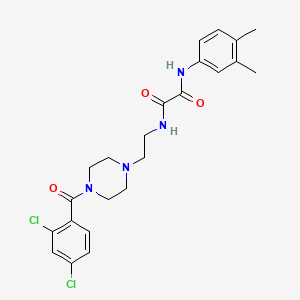 molecular formula C23H26Cl2N4O3 B4008615 N-{2-[4-(2,4-dichlorobenzoyl)-1-piperazinyl]ethyl}-N'-(3,4-dimethylphenyl)ethanediamide 