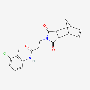 molecular formula C19H19ClN2O3 B4008650 N-(3-chloro-2-methylphenyl)-3-(3,5-dioxo-4-azatricyclo[5.2.1.0~2,6~]dec-8-en-4-yl)propanamide 