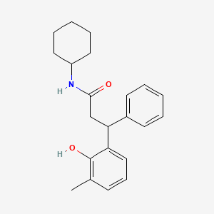 molecular formula C22H27NO2 B4008652 N-cyclohexyl-3-(2-hydroxy-3-methylphenyl)-3-phenylpropanamide 