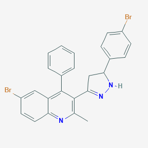 molecular formula C25H19Br2N3 B400866 6-bromo-3-[5-(4-bromophenyl)-4,5-dihydro-1H-pyrazol-3-yl]-2-methyl-4-phenylquinoline CAS No. 314034-62-3