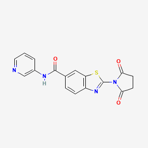 molecular formula C17H12N4O3S B4008669 2-(2,5-dioxo-1-pyrrolidinyl)-N-3-pyridinyl-1,3-benzothiazole-6-carboxamide 