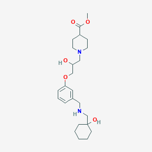 molecular formula C24H38N2O5 B4008692 methyl 1-{2-hydroxy-3-[3-({[(1-hydroxycyclohexyl)methyl]amino}methyl)phenoxy]propyl}-4-piperidinecarboxylate 