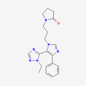 1-{3-[5-(1-ethyl-1H-1,2,4-triazol-5-yl)-4-phenyl-1H-imidazol-1-yl]propyl}pyrrolidin-2-one