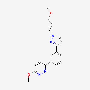 molecular formula C18H20N4O2 B4008716 3-methoxy-6-{3-[1-(3-methoxypropyl)-1H-pyrazol-3-yl]phenyl}pyridazine 